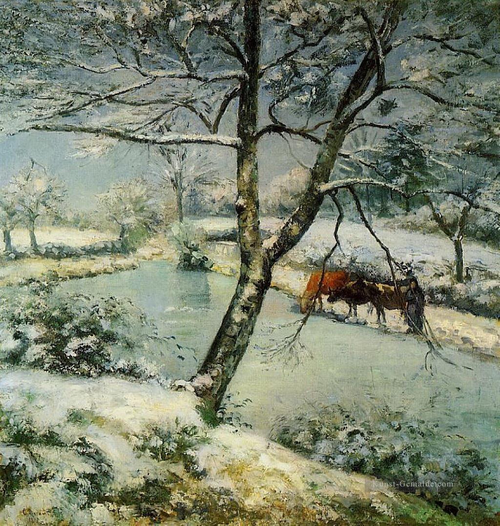 Winter in Montfoucault 1875 Camille Pissarro Landschaften Bach Ölgemälde